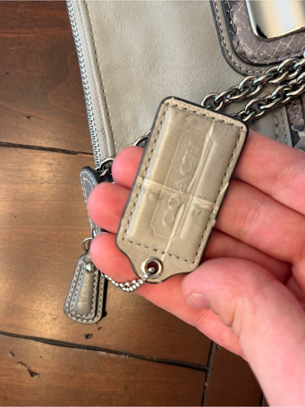 Coach y2k Kristin Willow leather snakeskin shoulder bag Used! - Picture 13 of 16